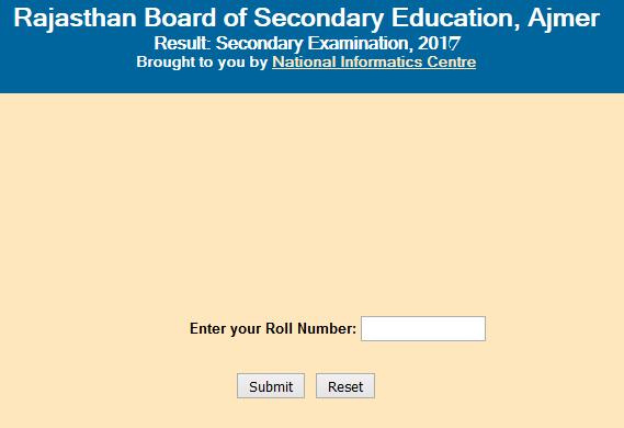 RBSE 10th Board Result 2017