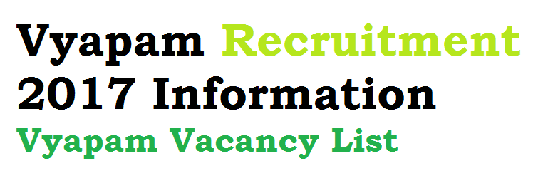 Vyapam Recruitment 2017 Information Vyapam Vacancy List 2017